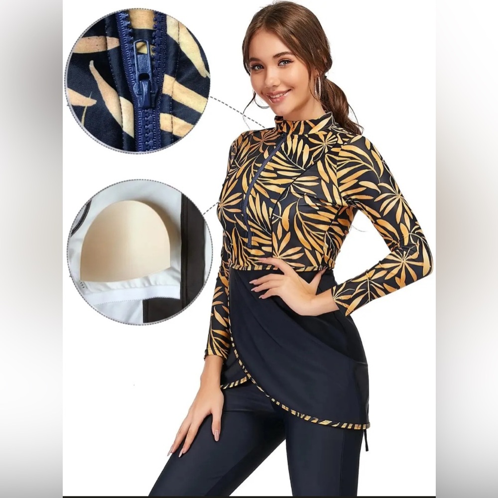 Full Coverage Muslim Swimwear, Modest Swimsuit for Women, Plus Size 4XL